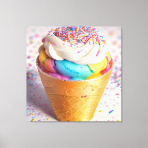 Ice Cream Cone Sprinkles Canvastryck