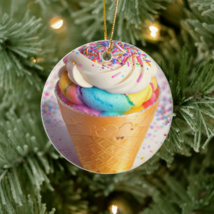 Ice Cream Cone Sprinkles Julgransprydnad Keramik