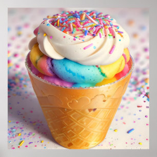 Ice Cream Cone Sprinkles Poster