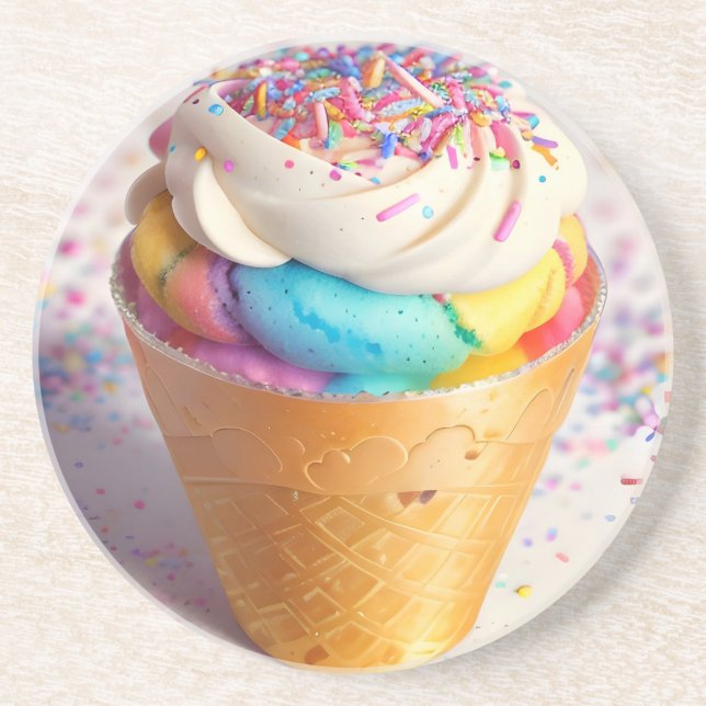 Ice Cream Cone Sprinkles Underlägg (Framsidan)
