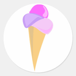 Ice Cream Cone Sticker Runt Klistermärke