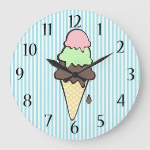 Ice Cream Cone Stor Klocka
