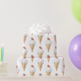 Ice Cream Cone Strawberry Birthday Presentpapper