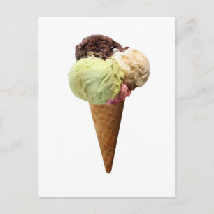 Ice Cream Cone Vykort