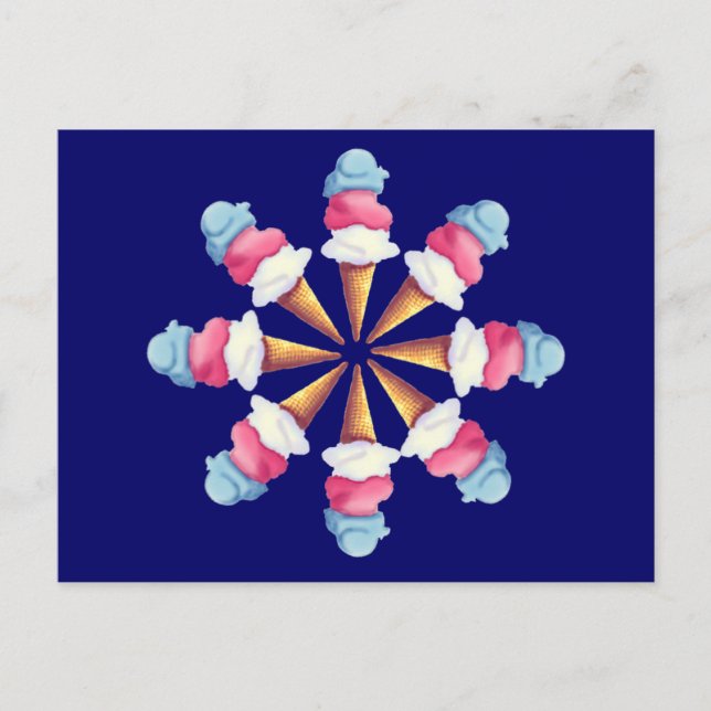 ICE CREAM CONE WHEEL by SHARON SHARPE Vykort (Framsida)