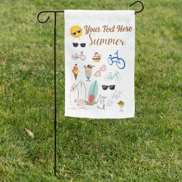 Ice Cream Cones Bikes Summertime Garden Flagga
