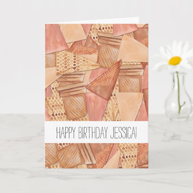Ice Cream Cones Birthday Kort (Liten växt)
