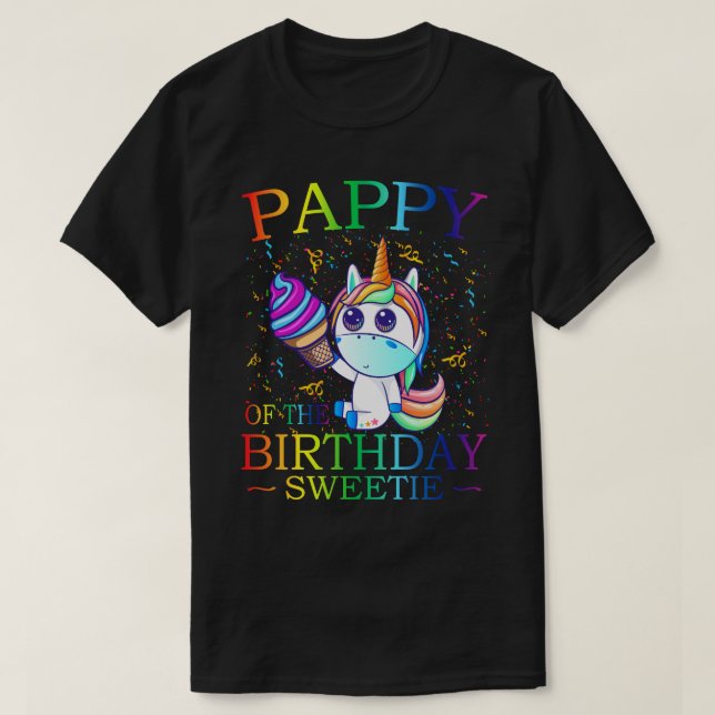 Ice Cream Cones PAPPY of the Birthday Sweets Part T Shirt (Design framsida)