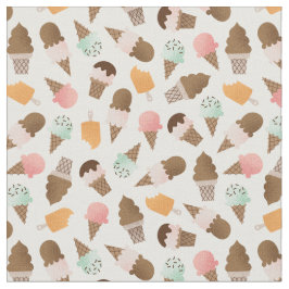Ice Cream Cones Patterned Fabric Tyg