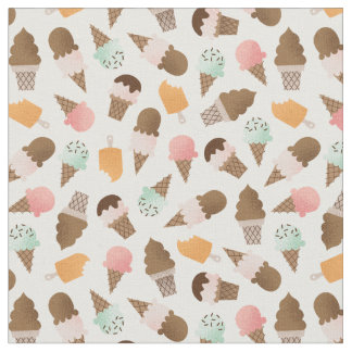 Ice Cream Cones Patterned Fabric Tyg