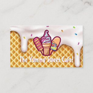 Ice Cream Cones Sprinkles Icing Drifts Visitkort