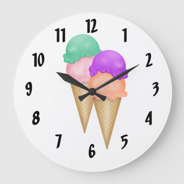 Ice Cream Cones Stor Klocka (Framsida)