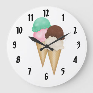 Ice Cream Cones Stor Klocka