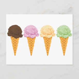 Ice Cream Cones Vykort