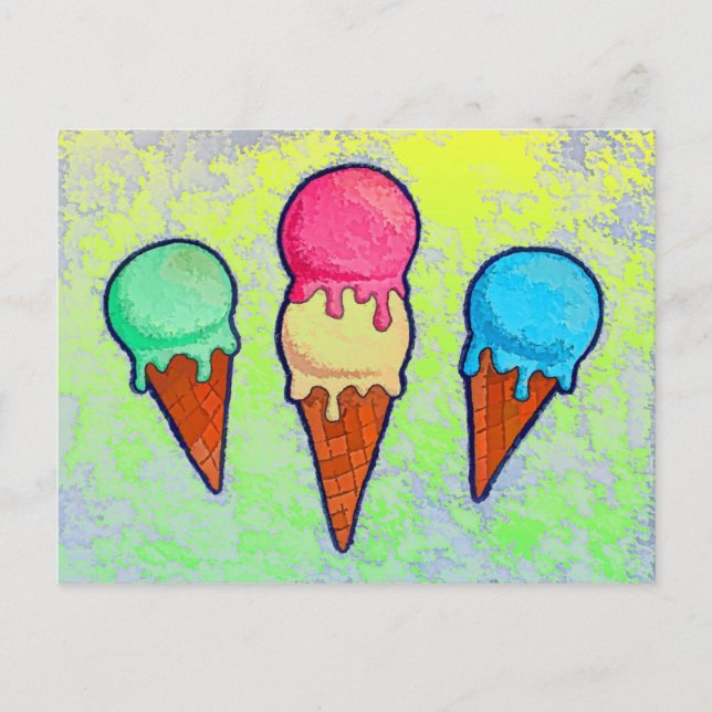 Ice Cream Cones Vykort (Framsida)