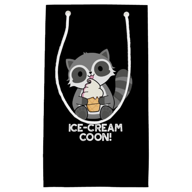 Ice Cream Coon Funny Animal Racoon Pun Mörk BG (Framsidan)