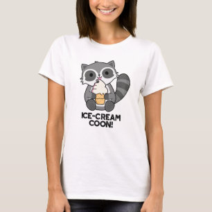 Ice Cream Coon Funny Animal Racoon Pun T Shirt