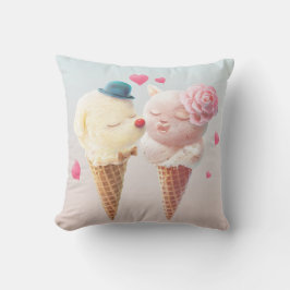 Ice Cream Couple - Kärlek vid första Slicka Kudde