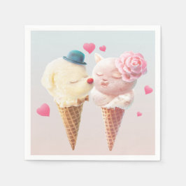 Ice Cream Couple - Kärlek vid första Slicka Pappersservett