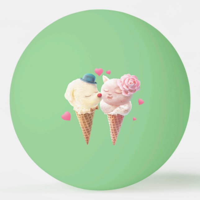 Ice Cream Couple - Kärlek vid första Slicka Pingisboll (Framsidan)