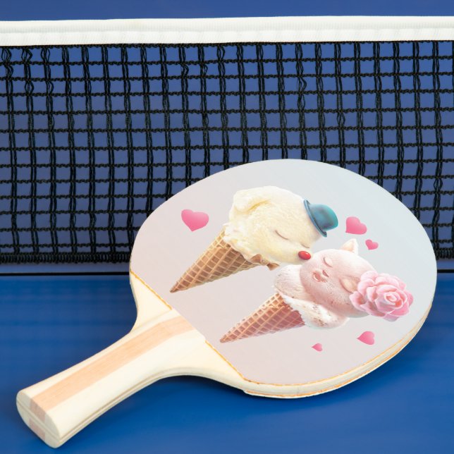 Ice Cream Couple - Kärlek vid första Slicka Pingisracket (Insitu)