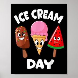 Ice Cream Day, sommaren Party Ice Cream Maker Kids Poster
