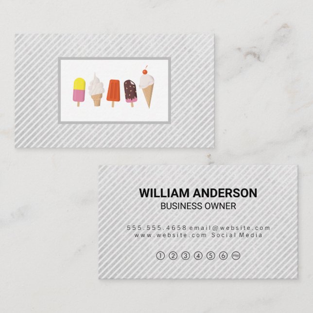 Ice Cream Desserts Lojalitetskort (Fram/baksida)