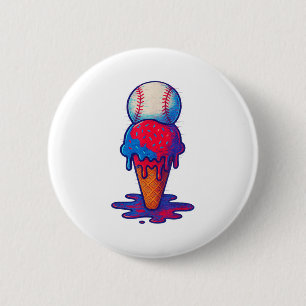 Ice Cream Drip Baseball Sport Distress Glitch Fo Knapp