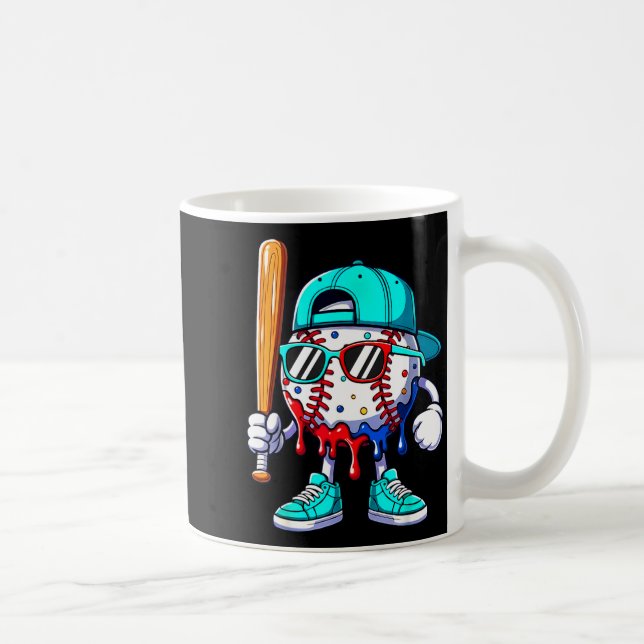 Ice Cream Drip Baseball Sts Baseball Lifestyle Boy Kaffemugg (Höger)