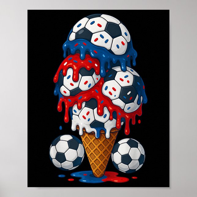 Ice Cream Drip Oceaner Saker 4:e juli Boys Kids Poster (Framsidan)