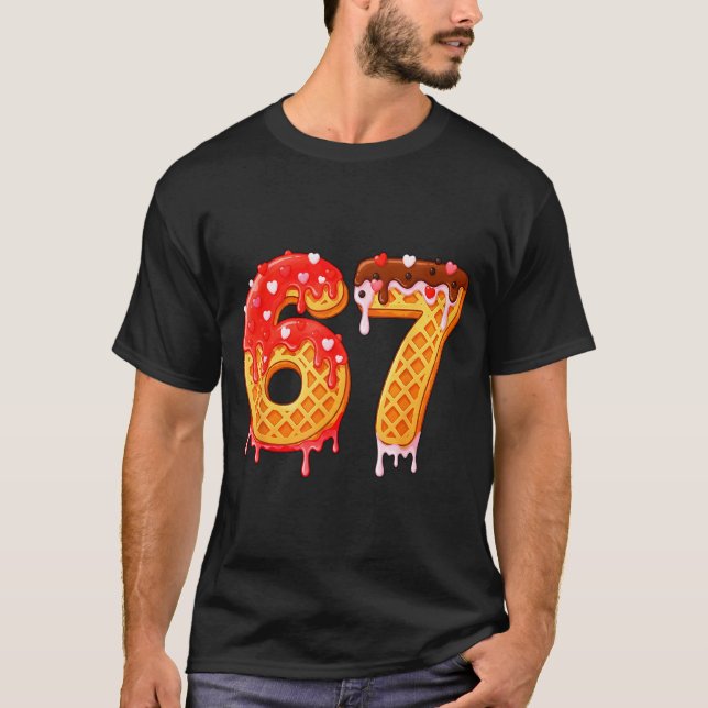 Ice Cream Drip Six Seven 67 Valentines Day For Men T Shirt (Framsida)