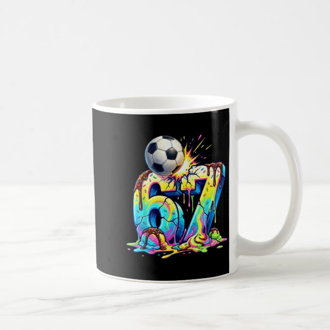 Ice Cream Drip Soccer 67 Six Seven Funny Gen Alpha Kaffemugg (Höger)