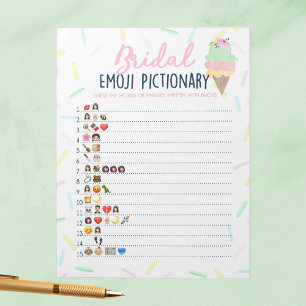 Ice Cream Emoji Pictionary Möhippa Game Pack Anteckningsblock