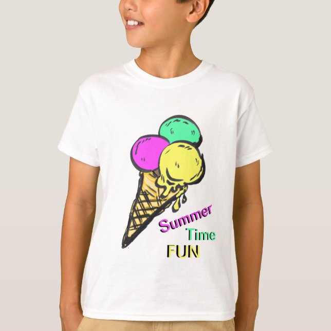 Ice Cream Färg, sommartid Roligt T-Shirt (Framsida)