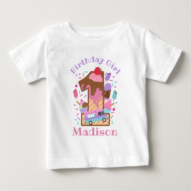 Ice Cream First Birthday shirt popcicles T (Framsida)