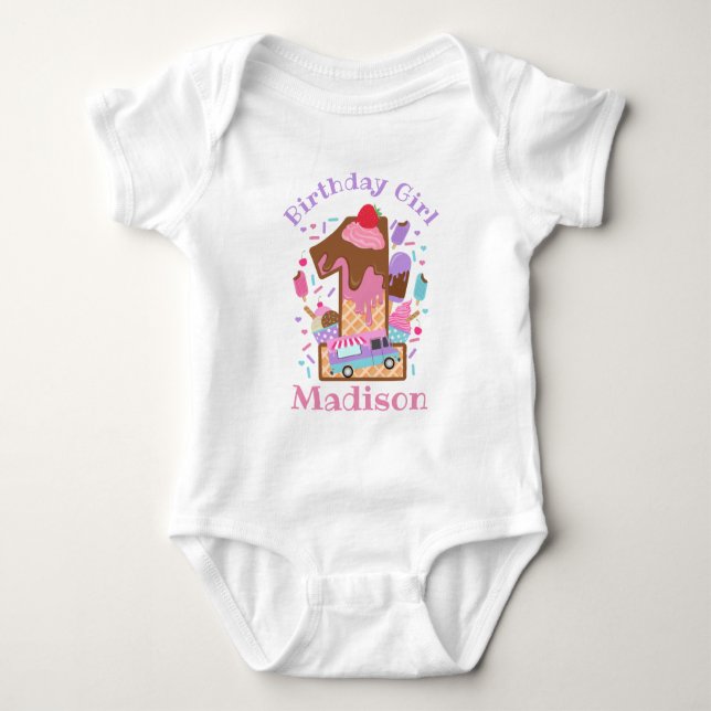 Ice Cream First Birthday shirt popcicles T Shirt (Framsida)
