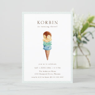 Ice Cream Födelsedagsfest inbjudan