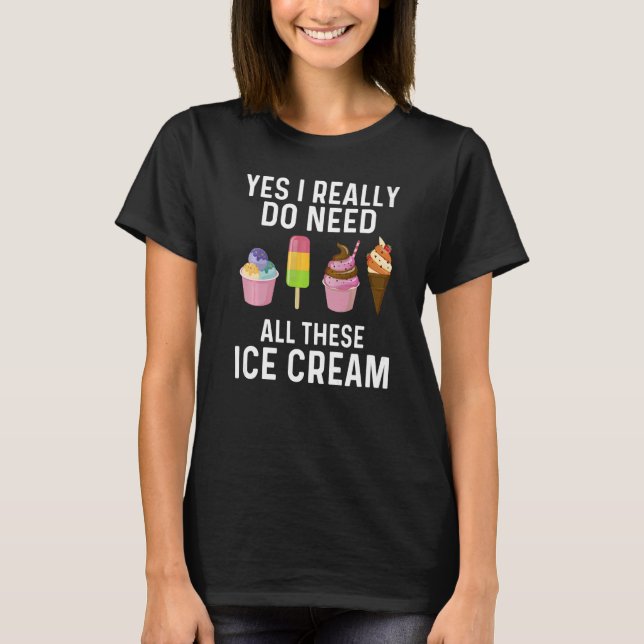 Ice Cream För manar Women Ice Cream Costume T Shirt (Framsida)