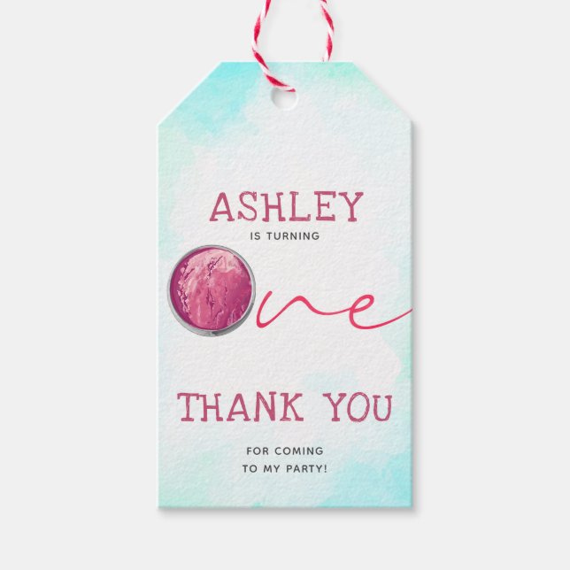 Ice Cream Första födelsedag Tack Presentetikett (Framsidan)