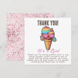 Ice Cream Gender avslöjar att Party är en flicka Tack Kort