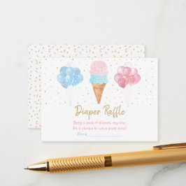 Ice Cream Gender Reveal Diaper Raffle Tilläggskort