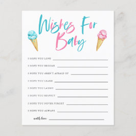 Ice Cream Gender Reveal Önskemål för Baby-kort
