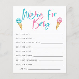 Ice Cream Gender Reveal Önskemål för Baby-kort