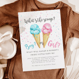 Ice Cream Gender Reveal Party Inbjudningar
