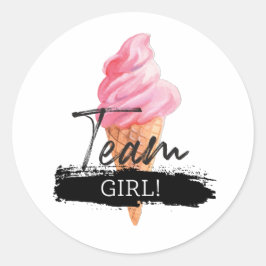 Ice Cream Gender Reveal - Team Girl Stickers Runt Klistermärke