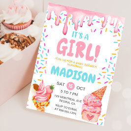 Ice Cream Girl Baby Shower Party Inbjudningar