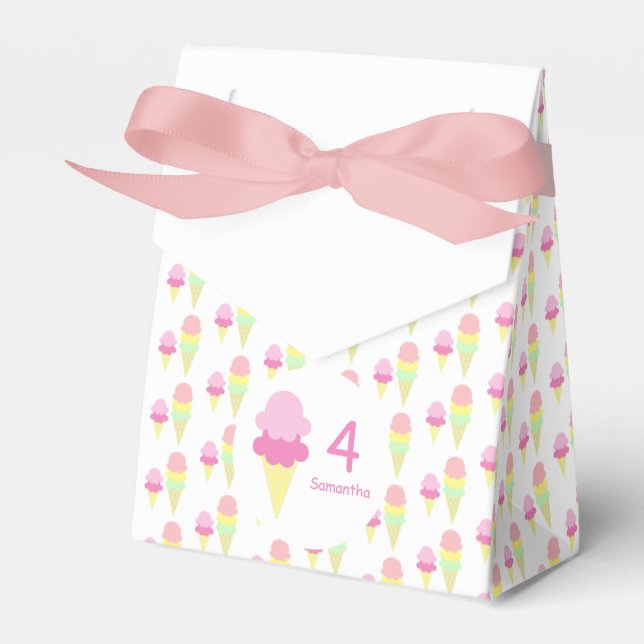 Ice Cream Girl Birthday Presentaskar (Framsidan Sidan)