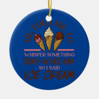 Ice Cream Girl Cone sa åt mig att viska Julgransprydnad Keramik