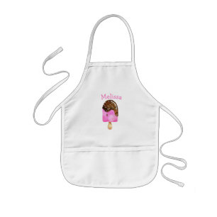 Ice Cream Girl Cute Personlig Monogram Barnförkläde