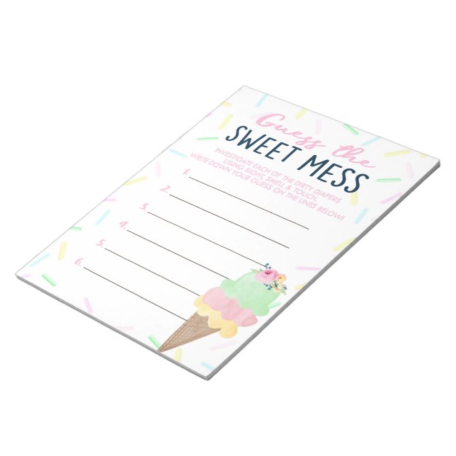 Ice Cream gissar på det svenska  svaret på spel Anteckningsblock (Vinklad)